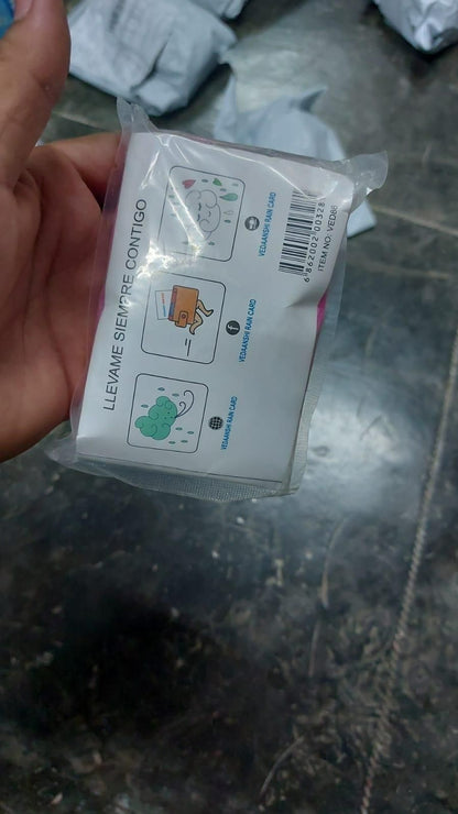 FULLY Reusable Wallet Rain Card Rain Coat (Set of 5) Multicolour