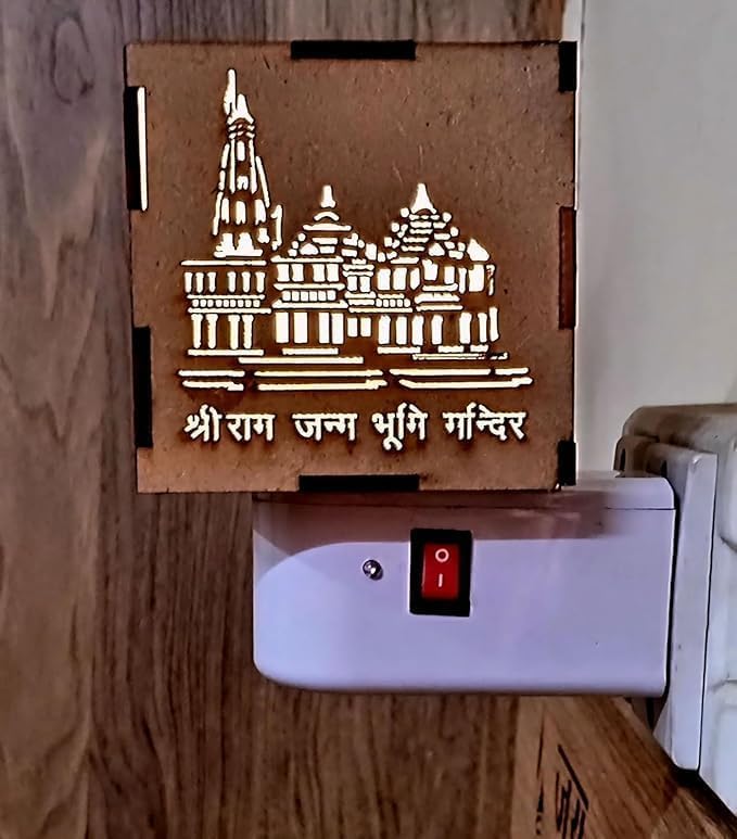 RISING MART Ayodhya Ram Mandir Electric Kapoor Dani | Camphor Diffuser & Night Lamp