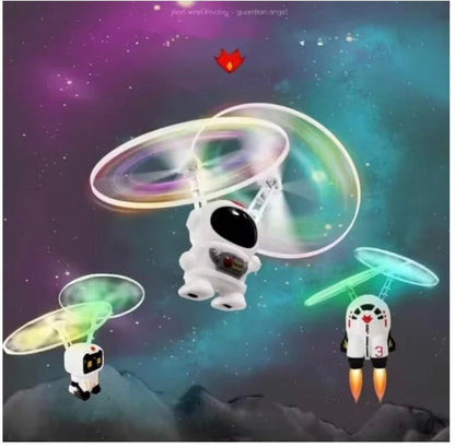 Flying Spaceman Toy for Kids with LED Lights and USB Rechargeable Feature