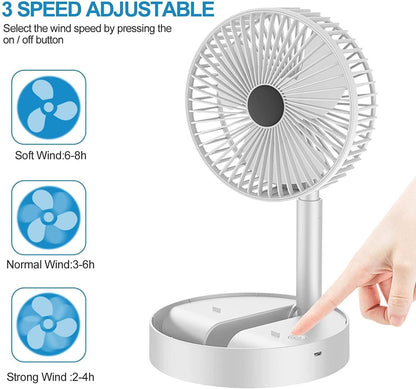 Powerful Rechargeable High Speed Table Desk Fan – USB Portable & Silent
