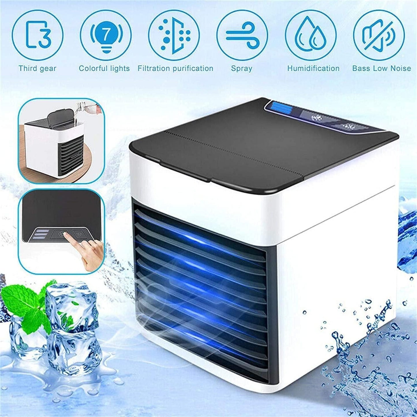 Mini Air Conditioner Air Cooler – USB Portable Personal AC for Home & Office