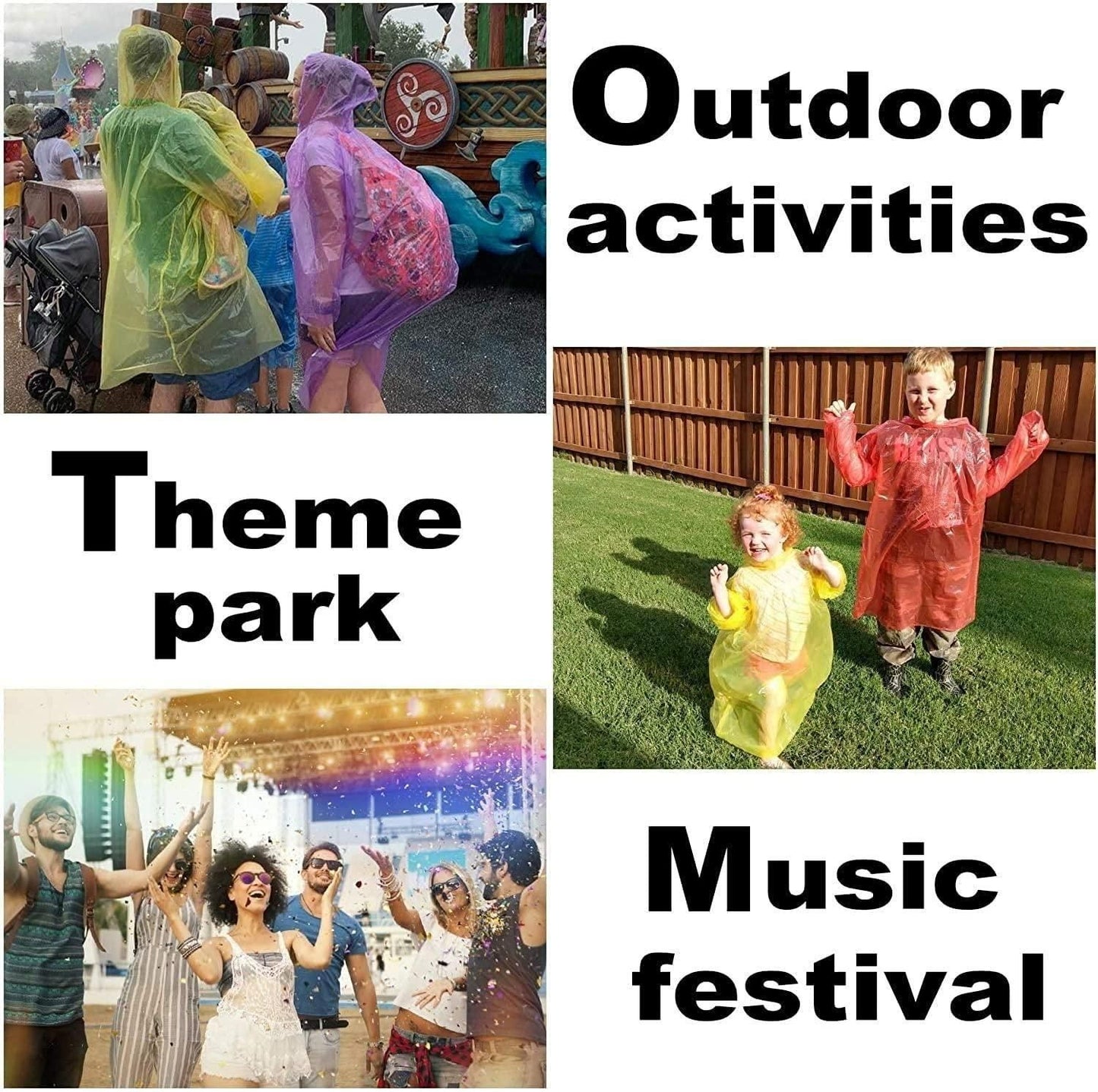 FULLY Reusable Wallet Rain Card Rain Coat (Set of 5) Multicolour