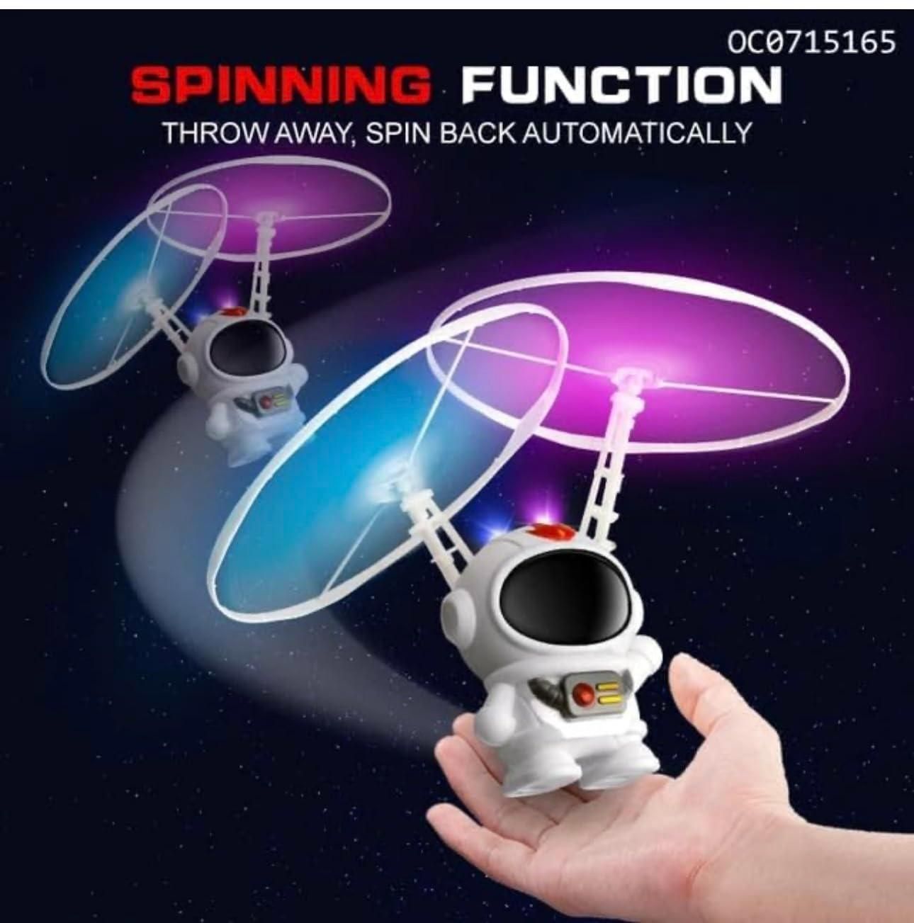 Flying Spaceman Toy for Kids with LED Lights and USB Rechargeable Feature