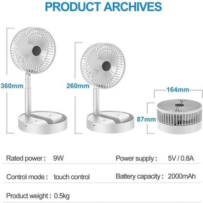Powerful Rechargeable High Speed Table Desk Fan – USB Portable & Silent