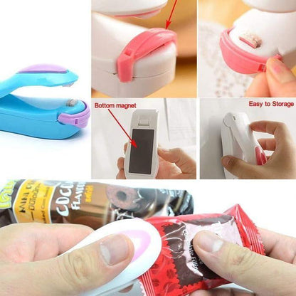 Portable Mini Sealing Machine – USB Rechargeable, Battery Operated, Magnetic Back, 2-in-1 Heat Sealer & Cutter